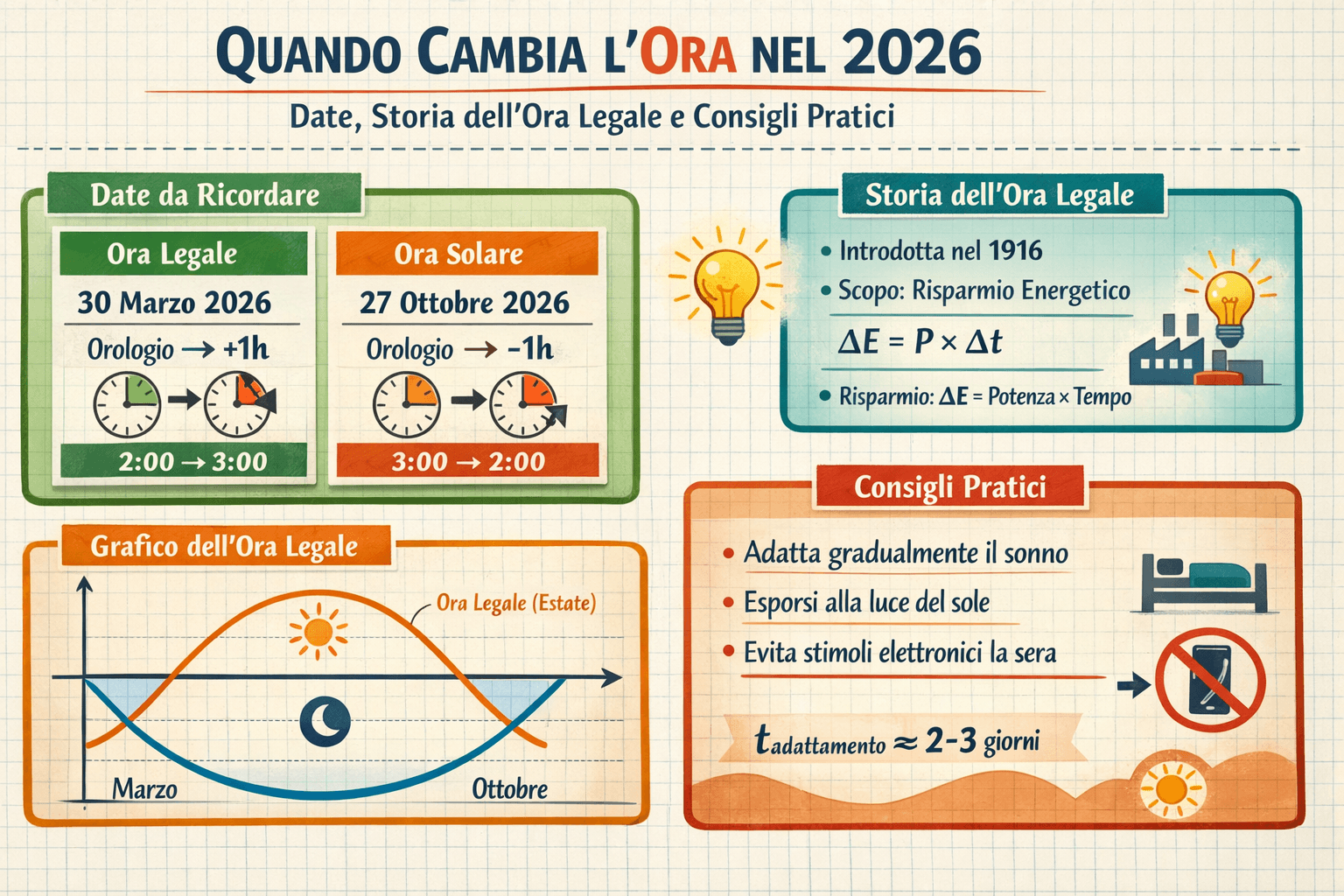 Cambio Ora 2026: Date Esatte Ora Legale e Solare