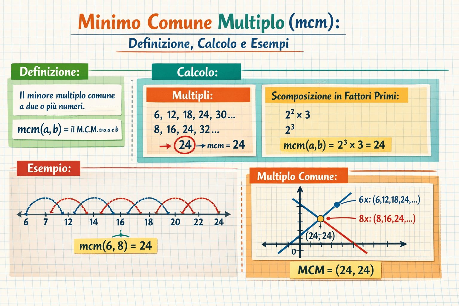 Minimo Comune Multiplo (mcm): Definizione, Calcolo ed Esempi