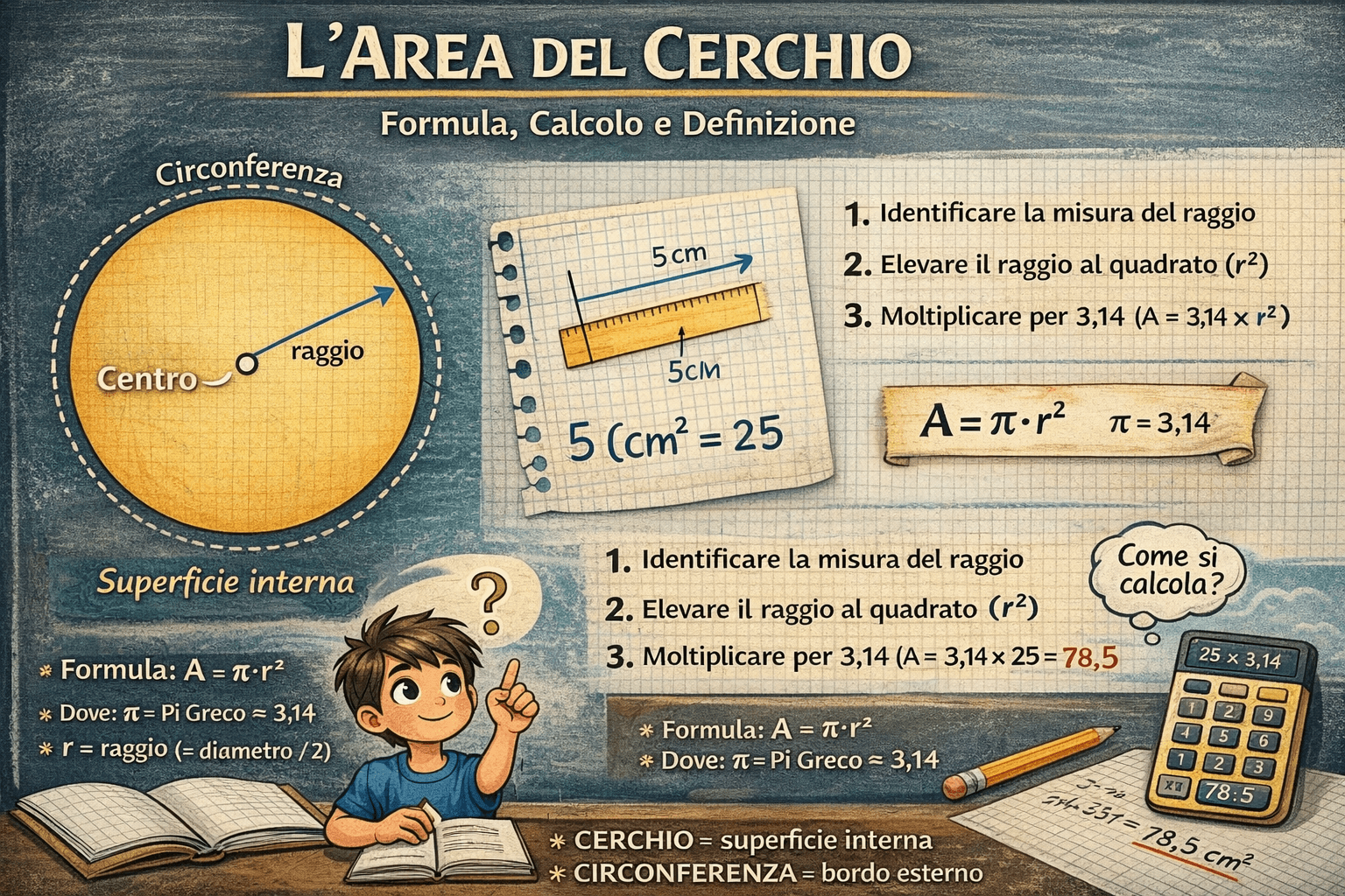 Area del cerchio: formula, calcolo ed esempi pratici